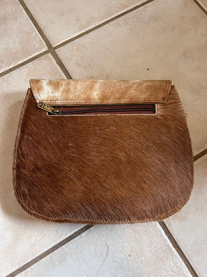 Double pocket cowhide handbag #3