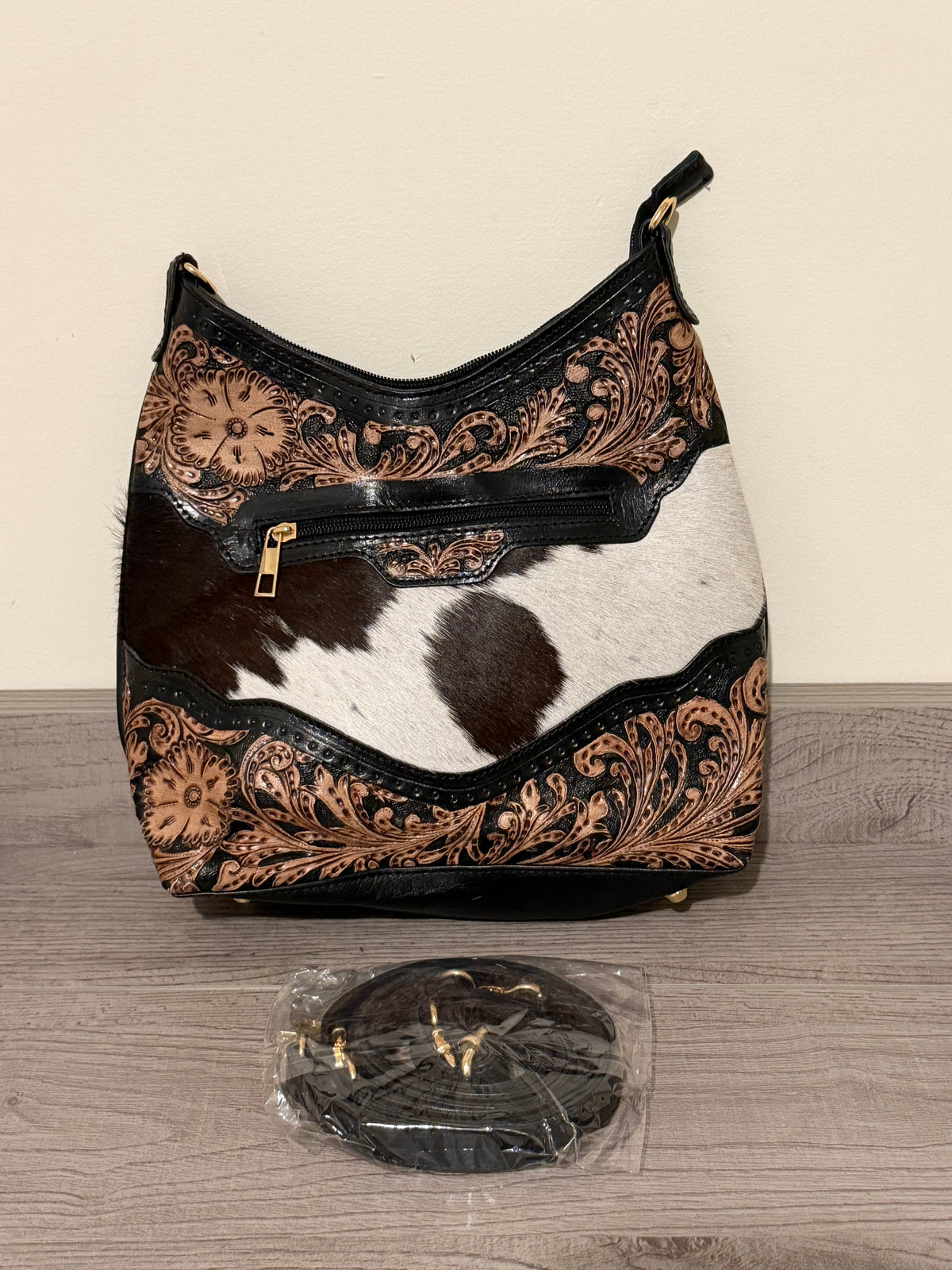Tooled cowhide handbag #2
