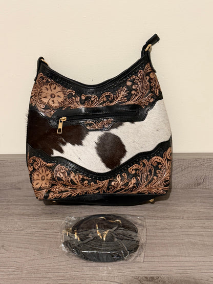 Tooled cowhide handbag #2