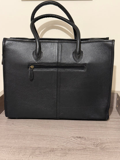 Tooled cowhide tote bag #4