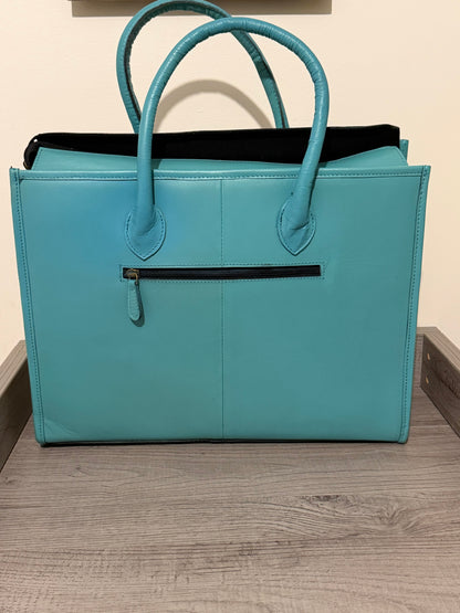 Tooled cowhide tote bag #3