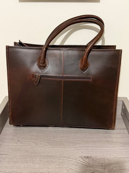 Tooled cowhide tote bag #2
